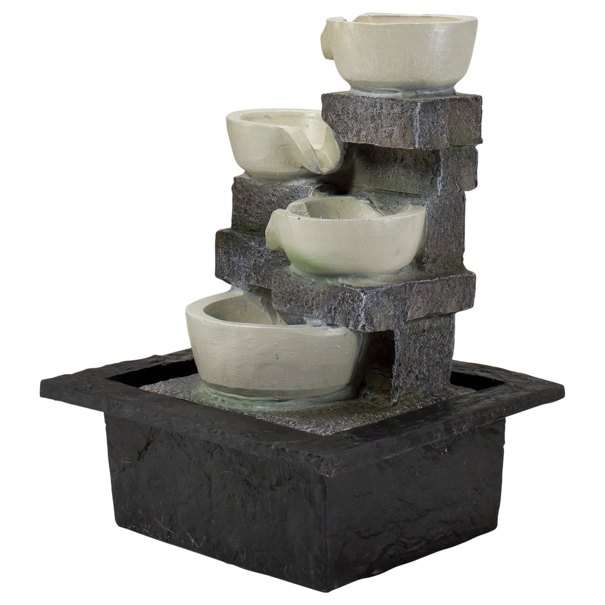 Indoor 4-Tier Cascading Bowl 11" Tabletop LED Northlight Fountain liquid Lighted