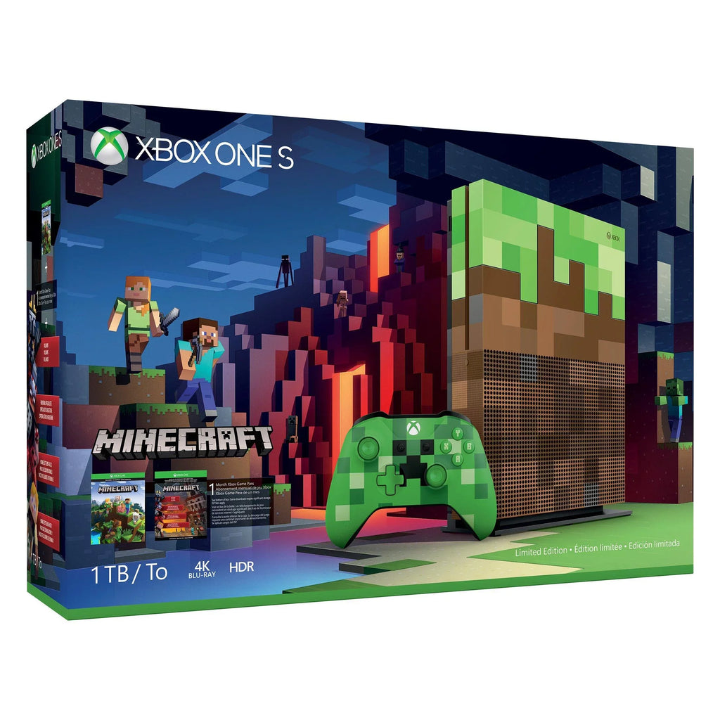 Console Bundle AXTION Included One Like Edition Xbox Gaming Minecraft New) Pre-Owned 23C-00001 with (Refurbished: Limited BOLT S 1TB 2 Controller