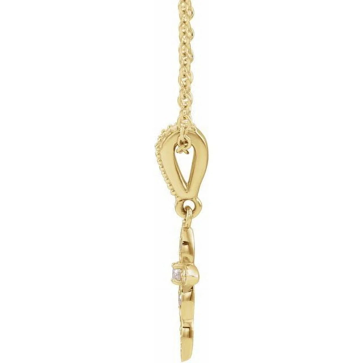 Necklace Cross Yellow 14K Vintage-Inspired Diamond Petite .03 16-18" CTW 87053:702:P Natural