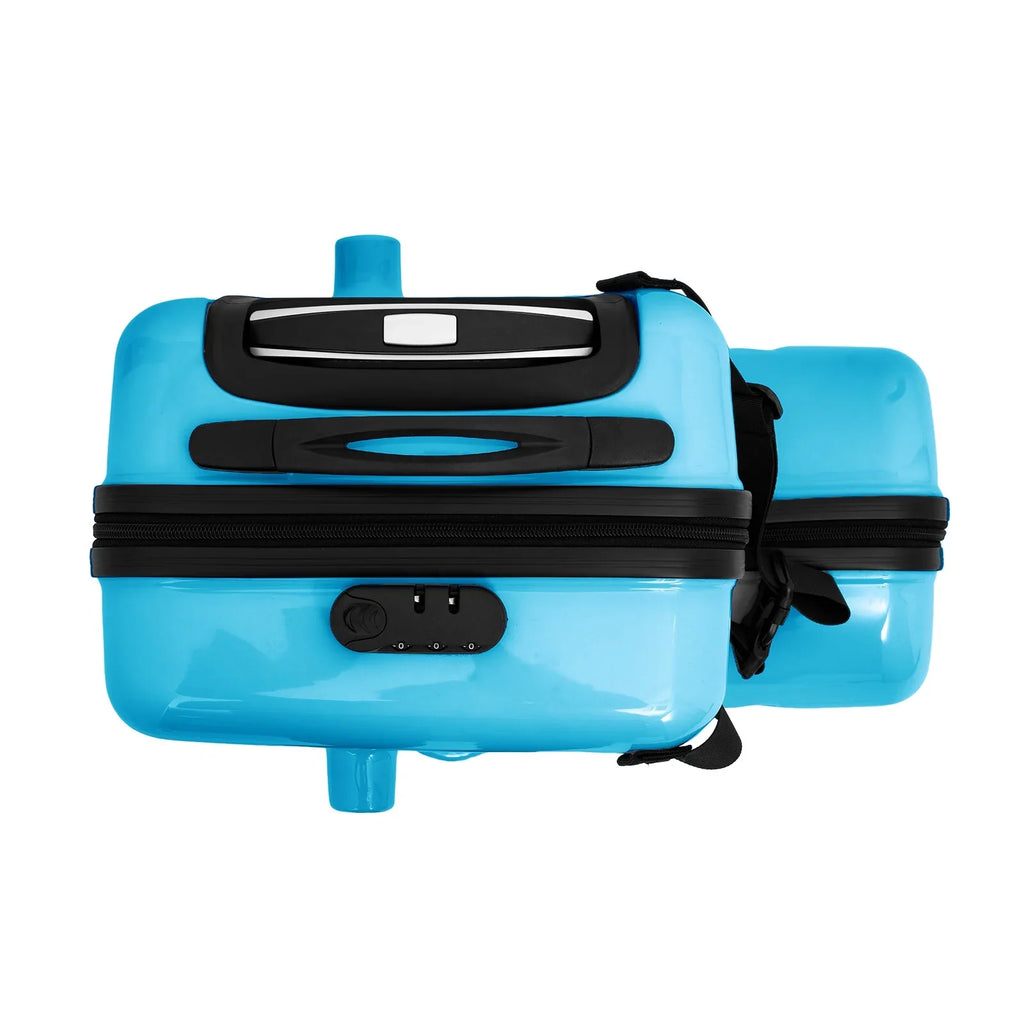 Horse Blue Kids 20" Kids Travel Shape Spinner Suitcase, Wheels Luggage Ride Trolley Suitcase AIQIDI Portable On