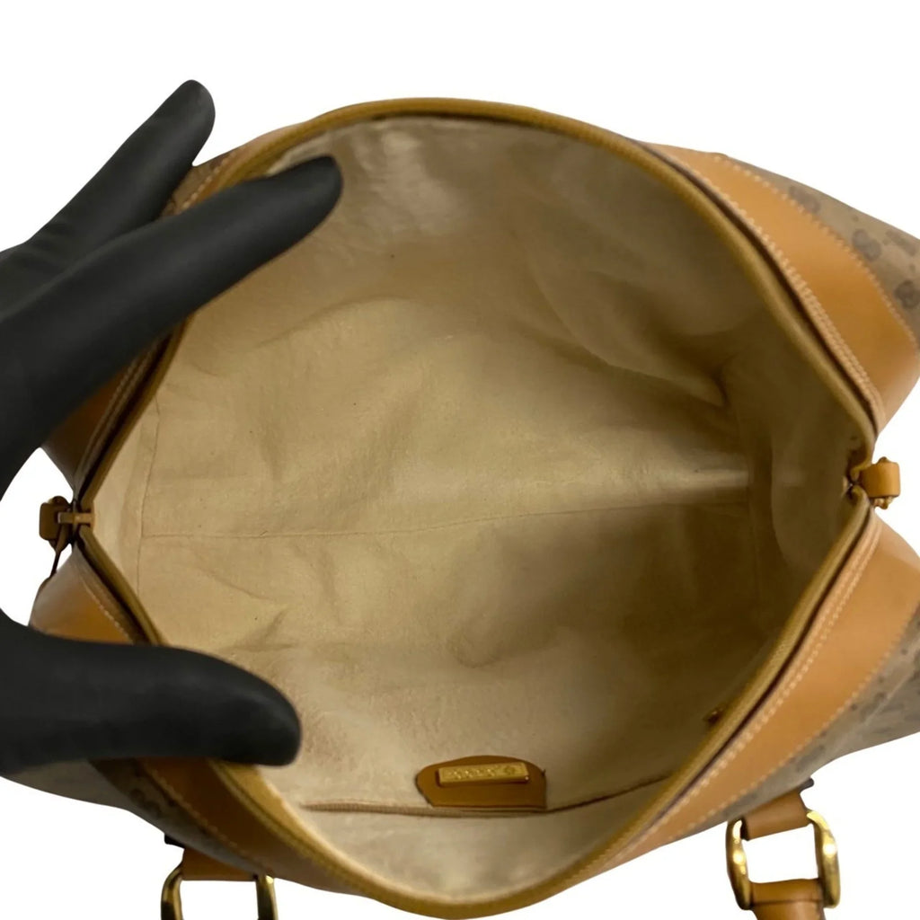 Bag 574-5 Vintage Boston Handbag Shoulder Leather 2way Mini Micro Pre-Owned (Good) Camel GG Old