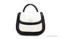 Kate Flap Black Top Leather Spade Handle Colorblock Puffy Bag Purse Crossbody