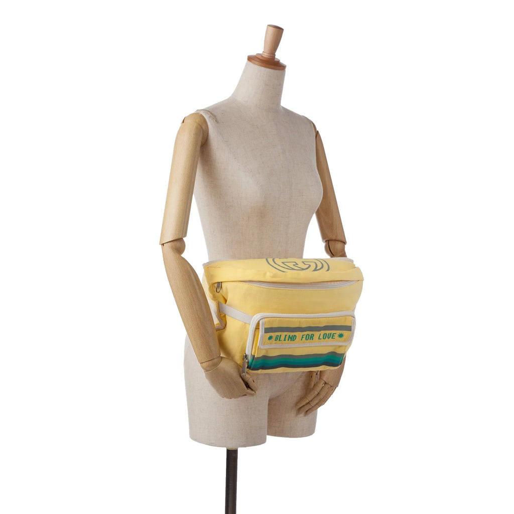 Fabric Love Bag Blind Belt with Authenticated Yellow Pre-Owned Nylon For Defects) Unisex (New