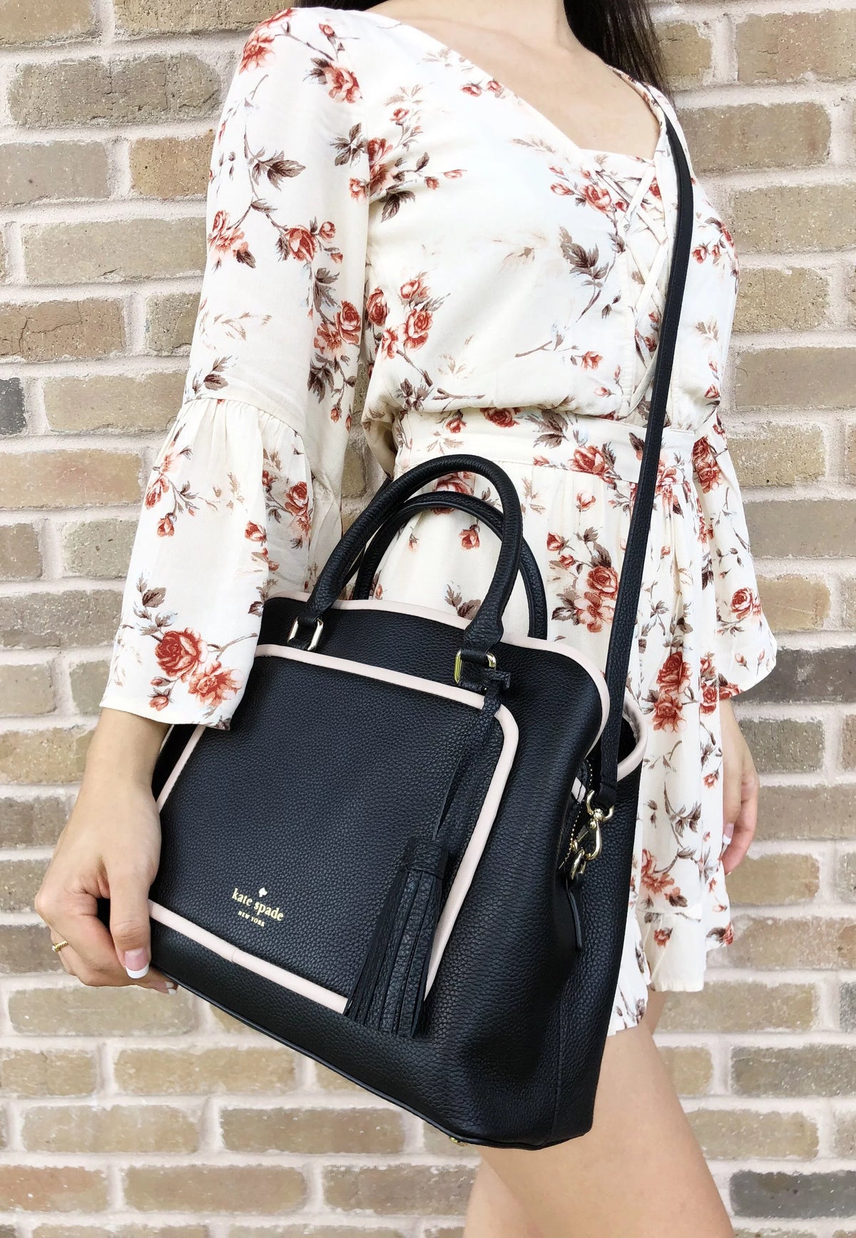 Evangelie Bag Crossobody Black Tassel Spade Satchel Place Kate Ward