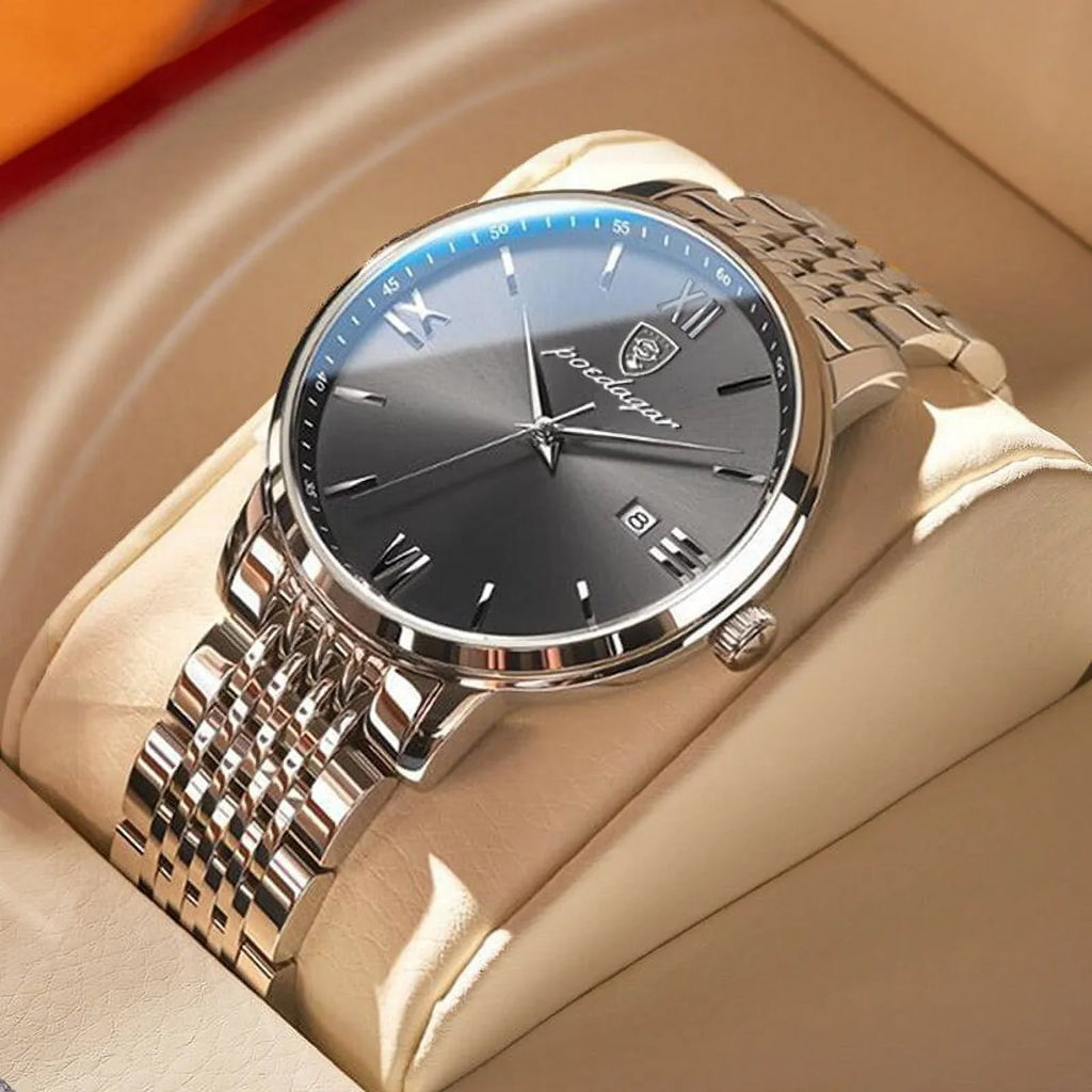 Steel POEDAGAR Luxury Men Cool Business Waterproof Calender New Watches Wristwatch Ultra-Thin Quartz Stainless Fashion Week