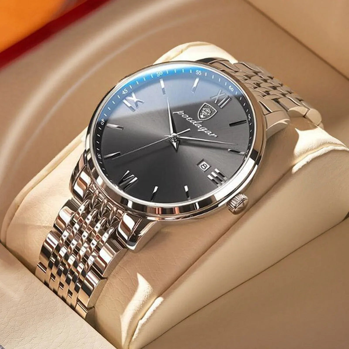 Steel POEDAGAR Luxury Men Cool Business Waterproof Calender New Watches Wristwatch Ultra-Thin Quartz Stainless Fashion Week