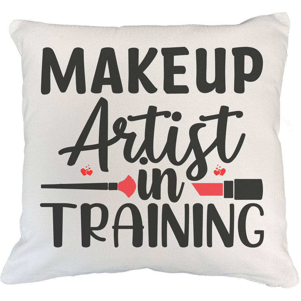 Cover, Artist Brush Training w/ Merch IN Makeup Red for Makeup in Makeup or White Gift 18X18 Pillow Lipstick Themed Design Lovers, Cosmetologist, - Beauty Artist Fan & for
