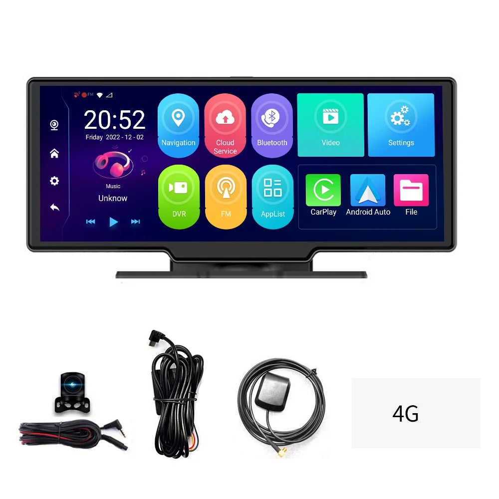 Lens Car Recorder Cam 170 Auto System Global Degree Multi-language Positioning DVR Viewing 10.26in ametoys Recorder Navigation Car Angle Car Night Dual Video Wide Dash