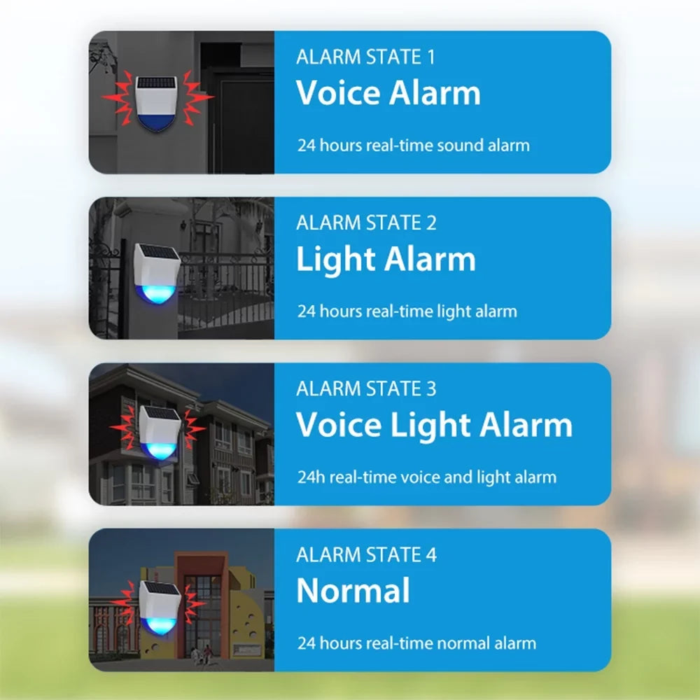 Ipx5 GoolRC Alarm Alarm Powered DeviceAlarm Sound Bt 5.0 Time apparatus,App Solar Waterproof Real Sound Smart Owsoo Apparatus WifiAlarm