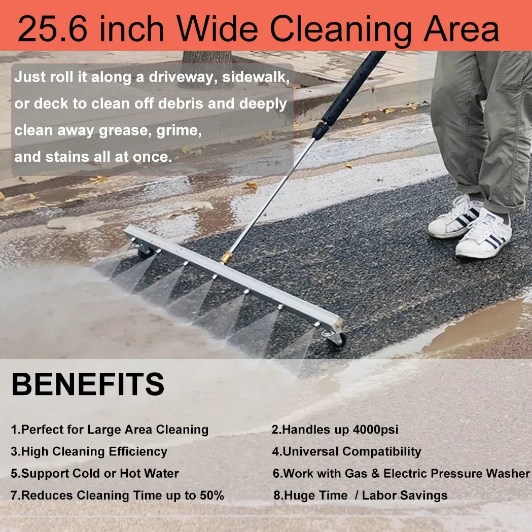 for with Extension Wand and Pressure Broom Sweeper 25.6 2 PSI Roof，Floor Driveway Cleaning liquid Concrete Power Cleaner Deck, Nozzles 4000 iMeshbean Washer 7 Inch Sidewalk Broom Surface