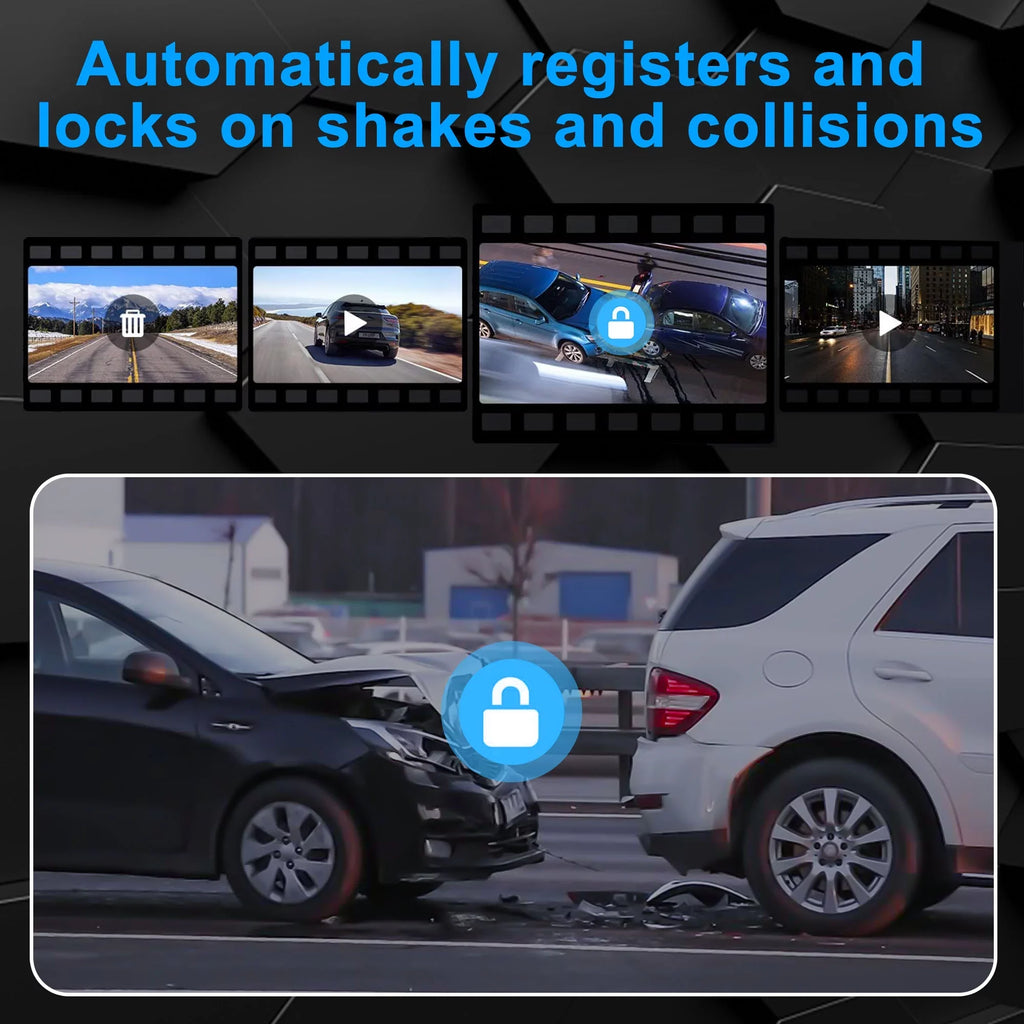 Backup Night Screen Rear 1080P Vision, Camera, IPS Car with G-Sensor, Mirror View Touch Driving Recorder Dual TSV Camera, Dash Cam
