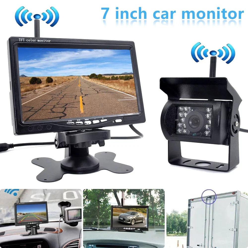 Car Rear Monitor Navigation Front Camera Parking Lcd 7 Vision Truck Willstar Display Rear Vehicle Visualizer Car Engineering Inch Night Assist Truck Wireless Monitor Function Car Monitor