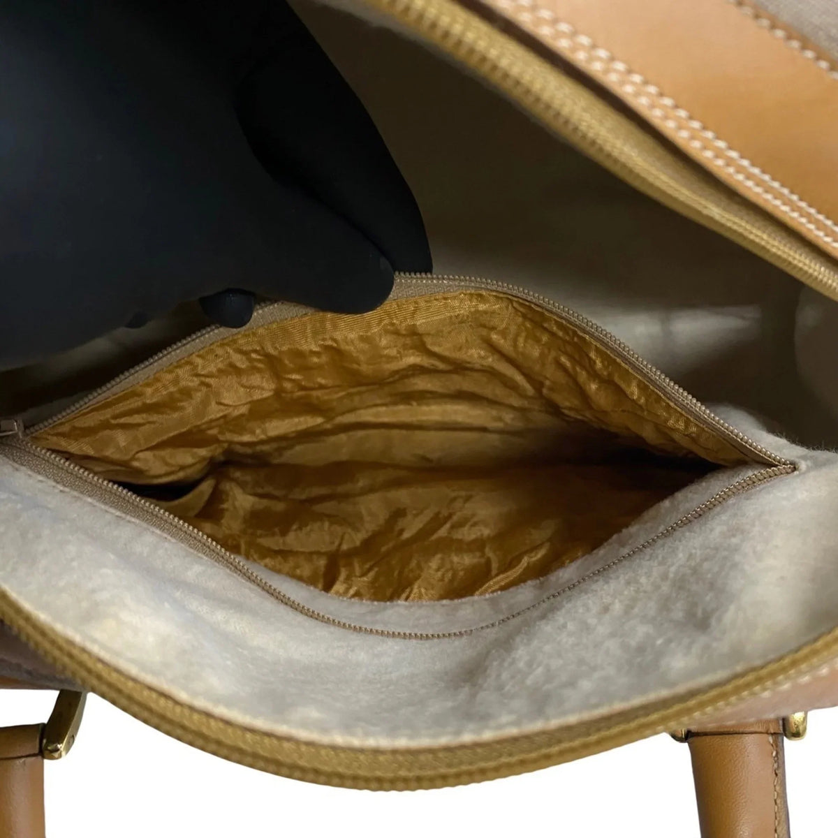 Bag 574-5 Vintage Boston Handbag Shoulder Leather 2way Mini Micro Pre-Owned (Good) Camel GG Old