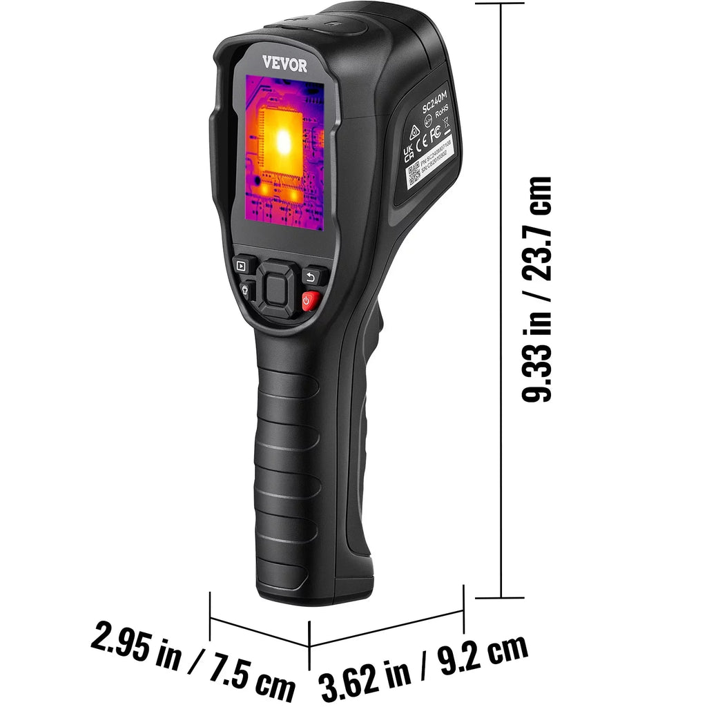 Battery Camera Imaging Range, -4℉~1022℉ Infrared Rechargeable VEVOR SD Card Visual Li-ion 2MP with and Resolution 20Hz Refresh with Temperature Rate 240x180 Camera, Built-in Thermal Camera, IR 64G