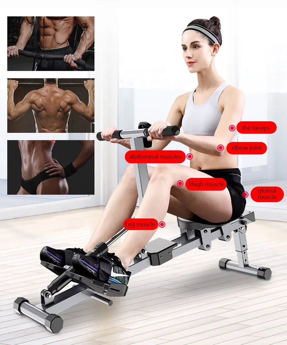 Bar Exercise Home Rowing Machine Single Cardio Folding Mute Workouts Rower for